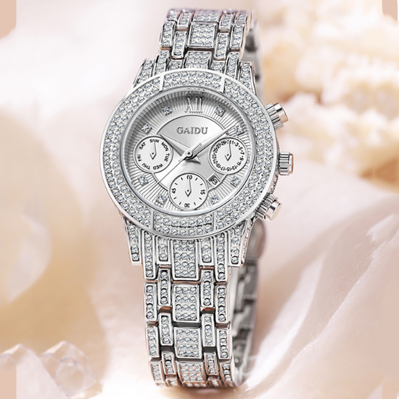 Iced Calendar Women’s Quartz Watch