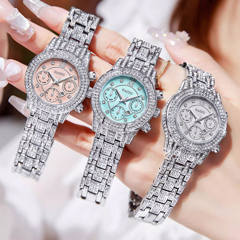 Iced Calendar Women’s Quartz Watch