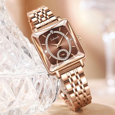 Iced Square Women’s Watch With Two Hands