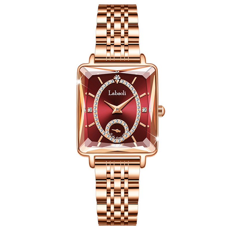 Iced Square Women’s Watch With Two Hands