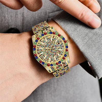 Full Iced Multi-color Men’s Quartz Watch