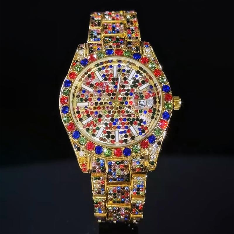 Full Iced Multi-color Men’s Quartz Watch