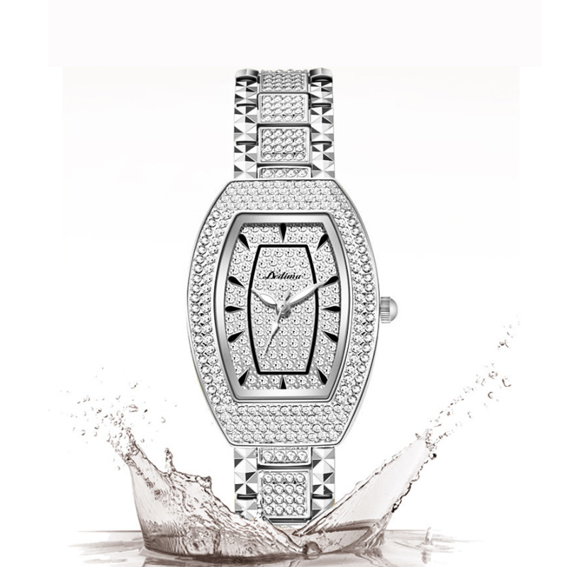 Full Iced Barrel Women's Watch