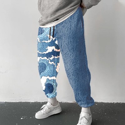 Colorblocked Wave Flannel Lounge Pants