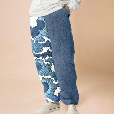 Colorblocked Wave Flannel Lounge Pants