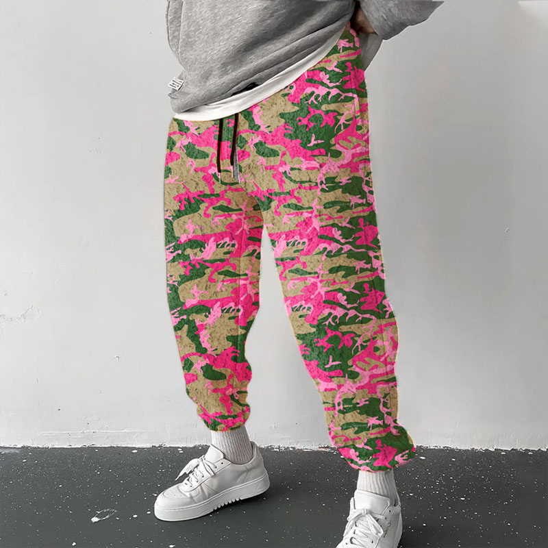 Colorblocked Camouflage Flannel Lounge Pants