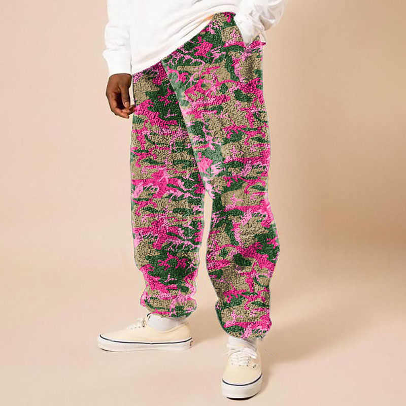 Colorblocked Camouflage Flannel Lounge Pants