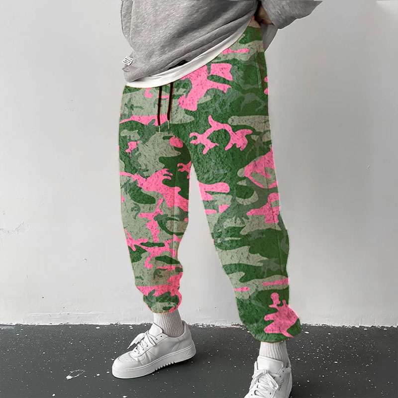 Colorblocked Camouflage Flannel Lounge Pants