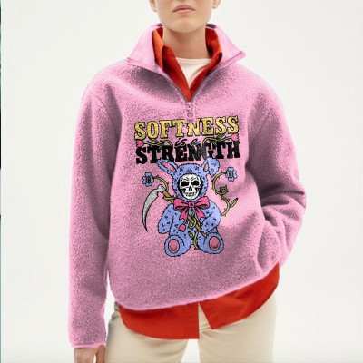 Softness Is A Strength Lapel Flannel Sweatshirt