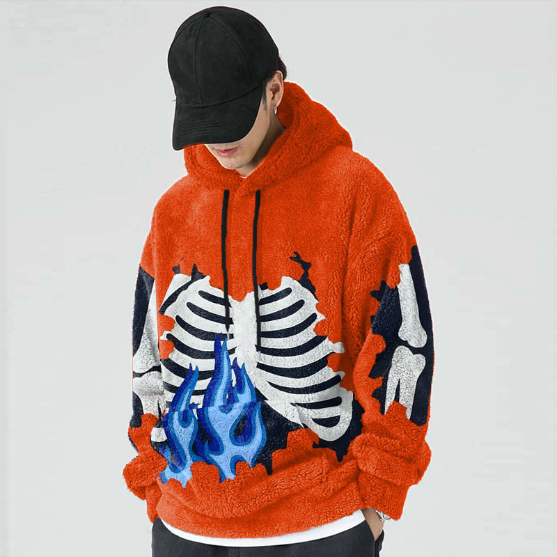 Bone Patchwork Flannel Hoodie