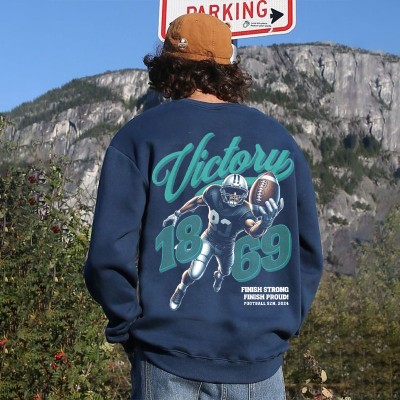 Victory Printed Padded Crew Neck Sweatshirt