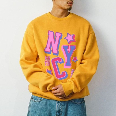 NYC Printed Padded Crew Neck Sweatshirt