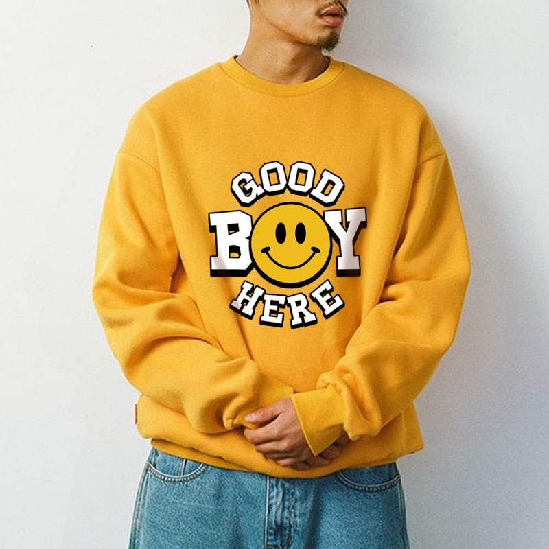 Good Boy Here Printed Padded Crew Sweatshirt