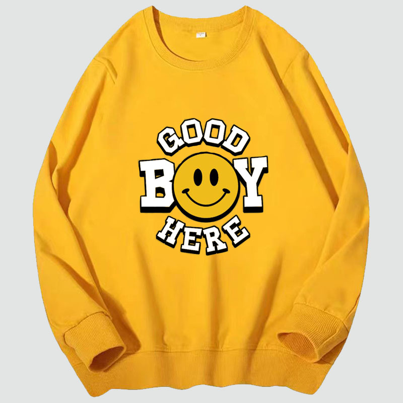 Good Boy Here Printed Padded Crew Sweatshirt