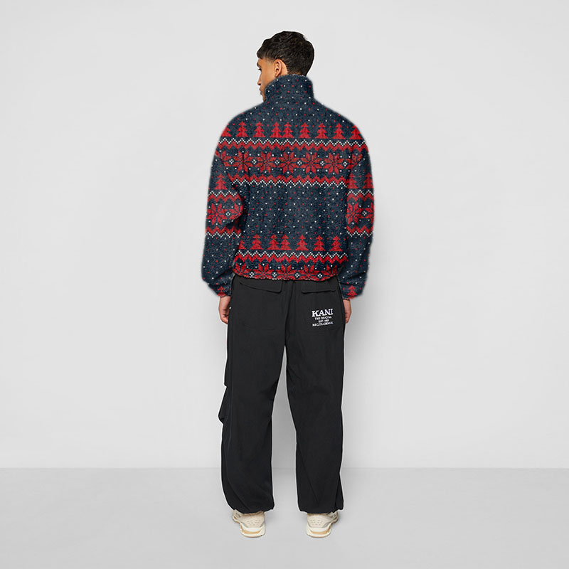 Christmas Element Half-Zip Flannel Sweatshirt