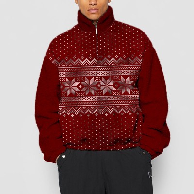 Christmas Element Half-Zip Flannel Sweatshirt