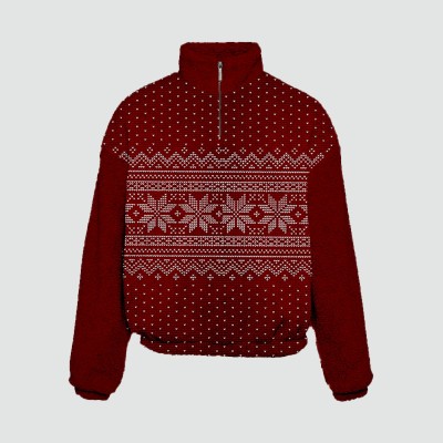 Christmas Element Half-Zip Flannel Sweatshirt