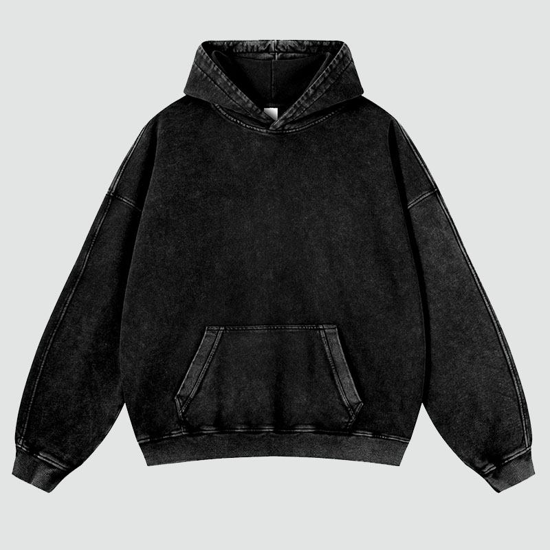 Guard Back Print Casual Washed Hoodie