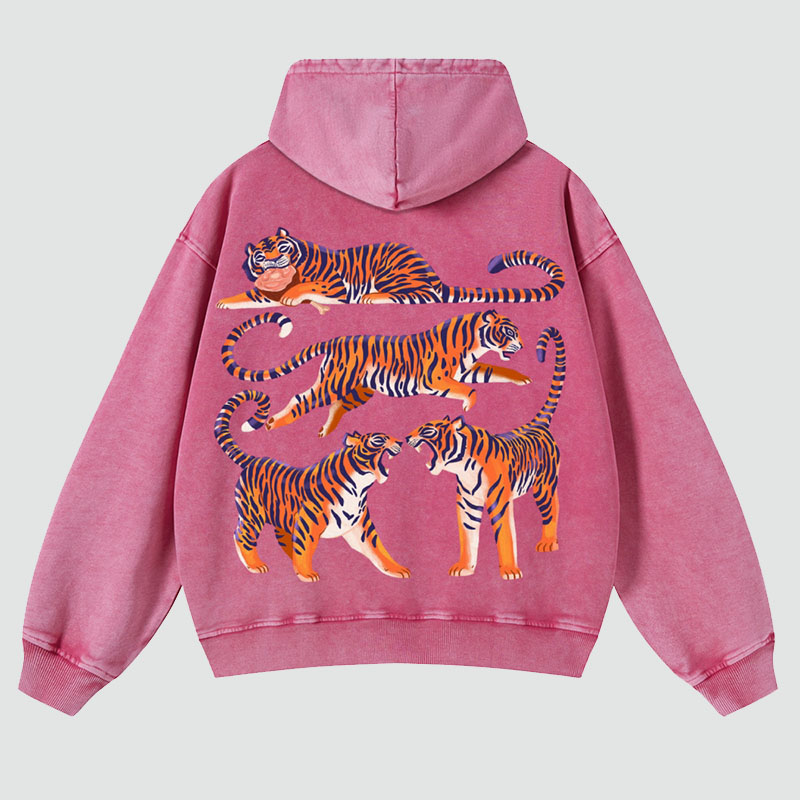 Many Tigers Casual Washed Hoodie