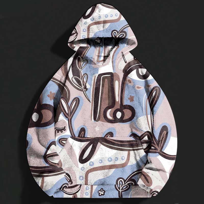 Portrait Art Flannel Hoodie