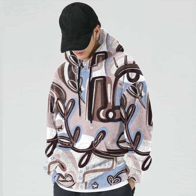 Portrait Art Flannel Hoodie