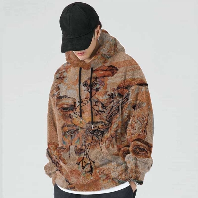 Portrait Art Flannel Hoodie