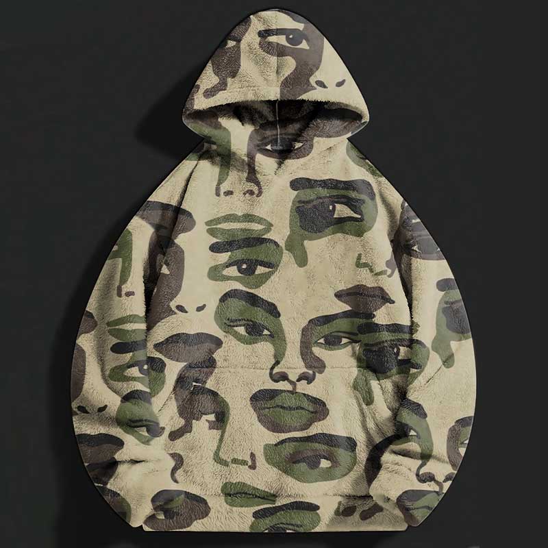 Portrait Art Flannel Hoodie