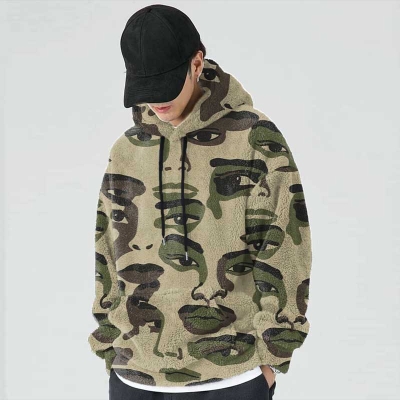 Portrait Art Flannel Hoodie