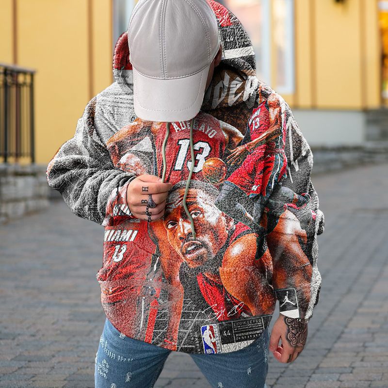 Slam Dunk Graffiti Flannel Hoodie