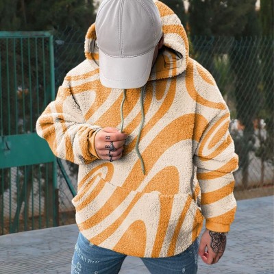 Striped Printed Flannel Hoodie