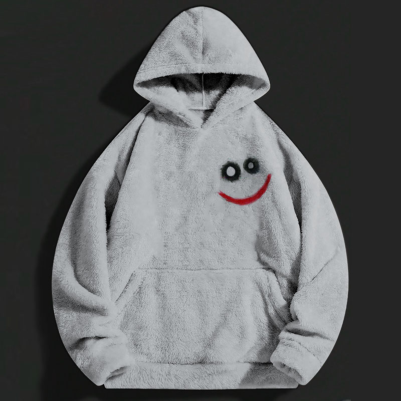 Smiley Doodle Flannel Hoodie