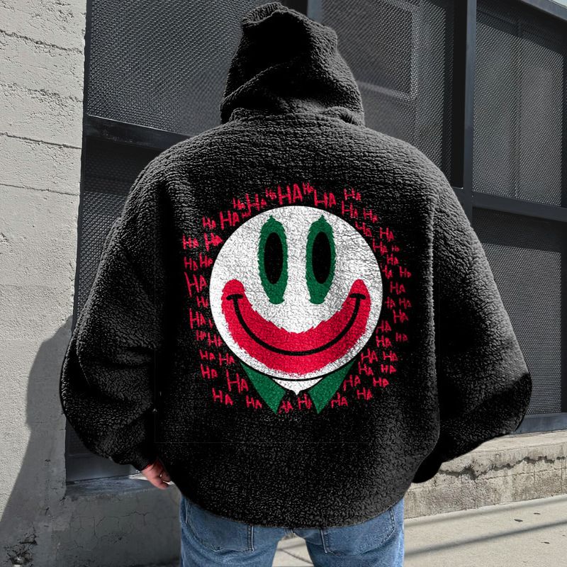 Smiley Doodle Flannel Hoodie