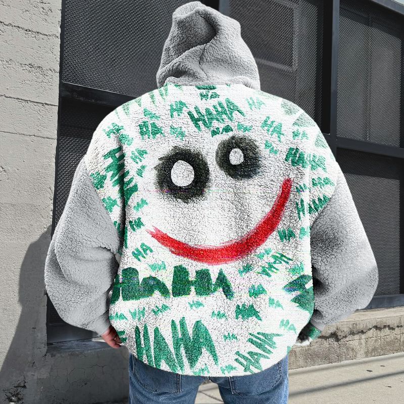 Smiley Doodle Flannel Hoodie