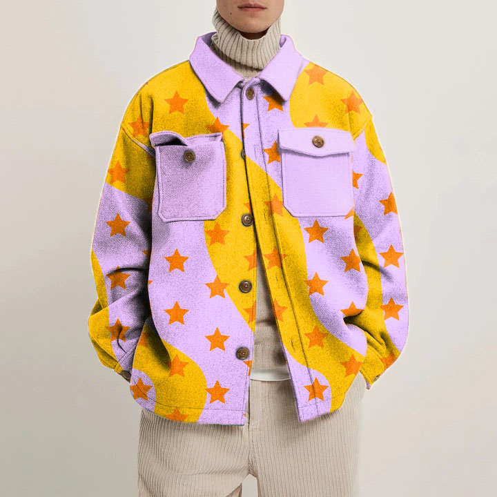 Geometric Stars Shirt Jacket