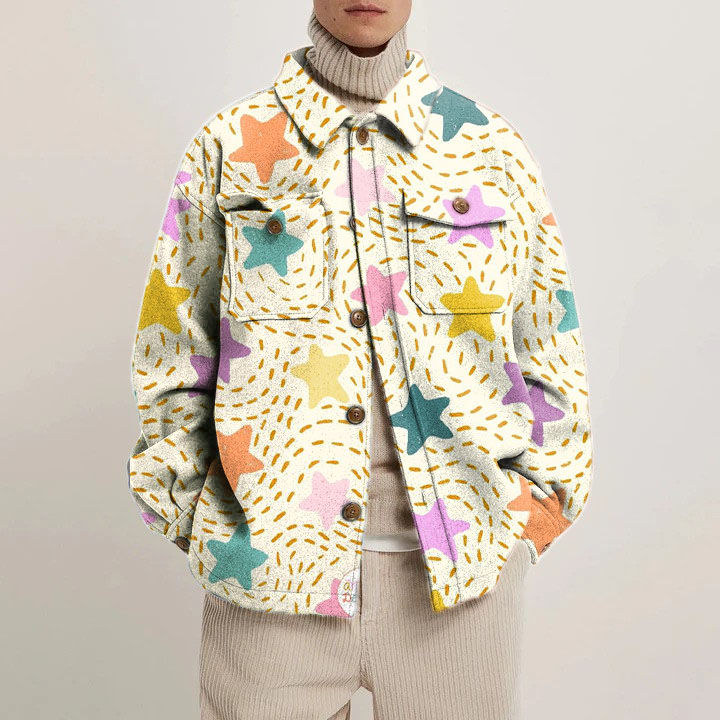 Star Graffiti Shirt Jacket