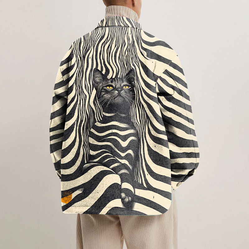 Sleeping Cat Shirt Jacket