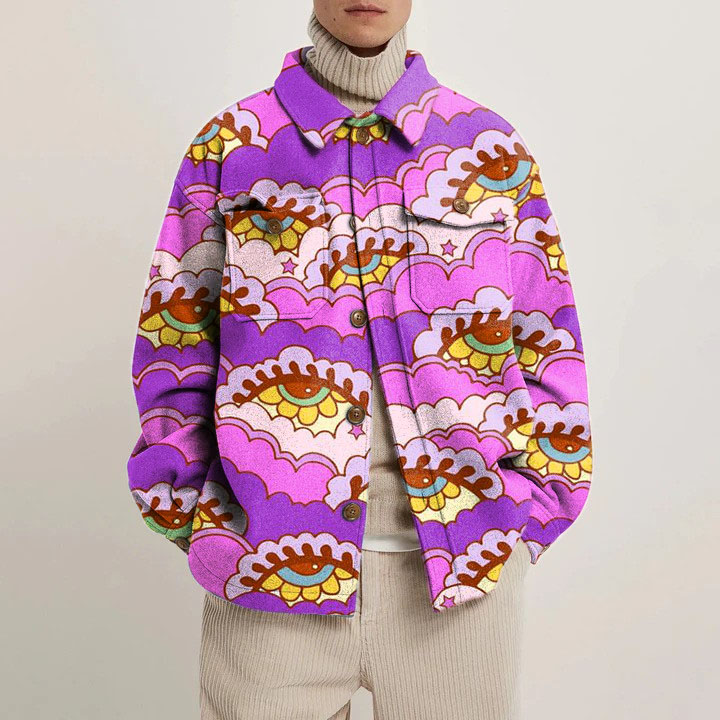 Wave Eyes Graffiti Shirt Jacket