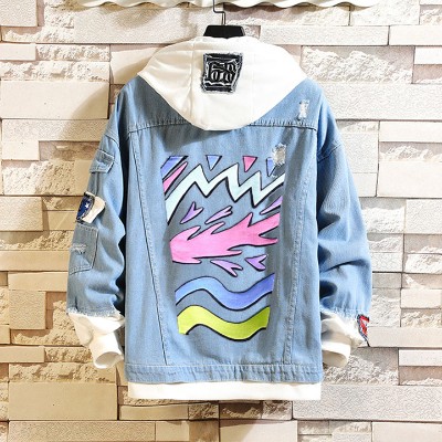 Artist Graffiti Hooded Denim Jacket