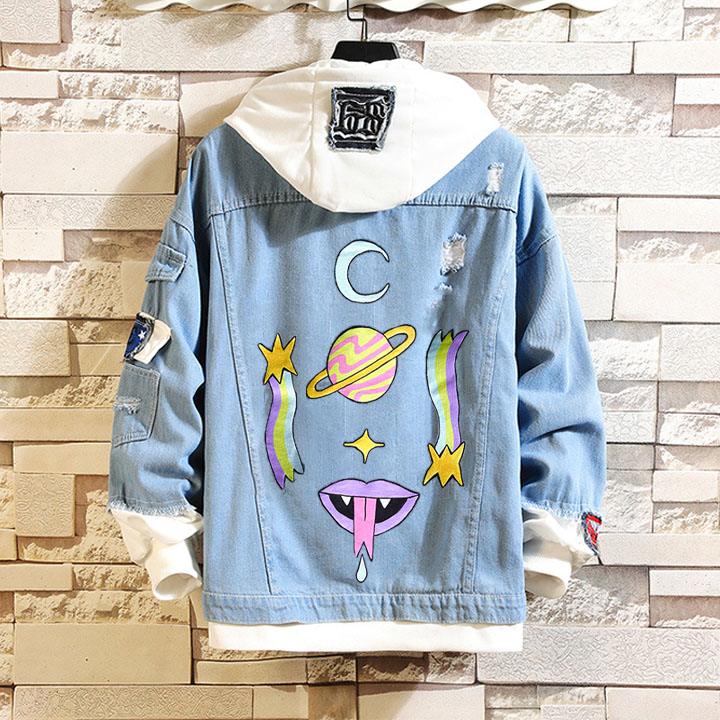 Artist Graffiti Hooded Denim Jacket