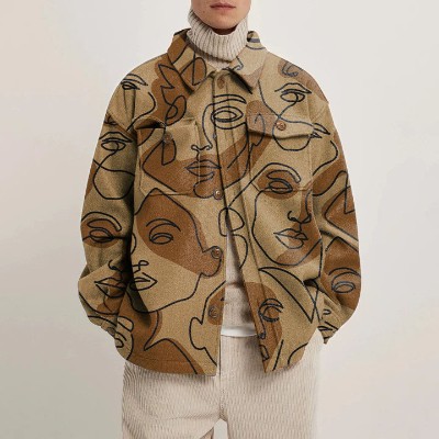 Abstract Portrait Shirt Jacket