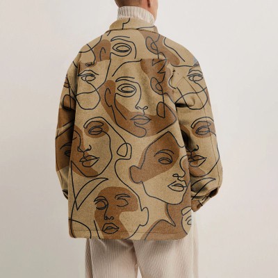 Abstract Portrait Shirt Jacket