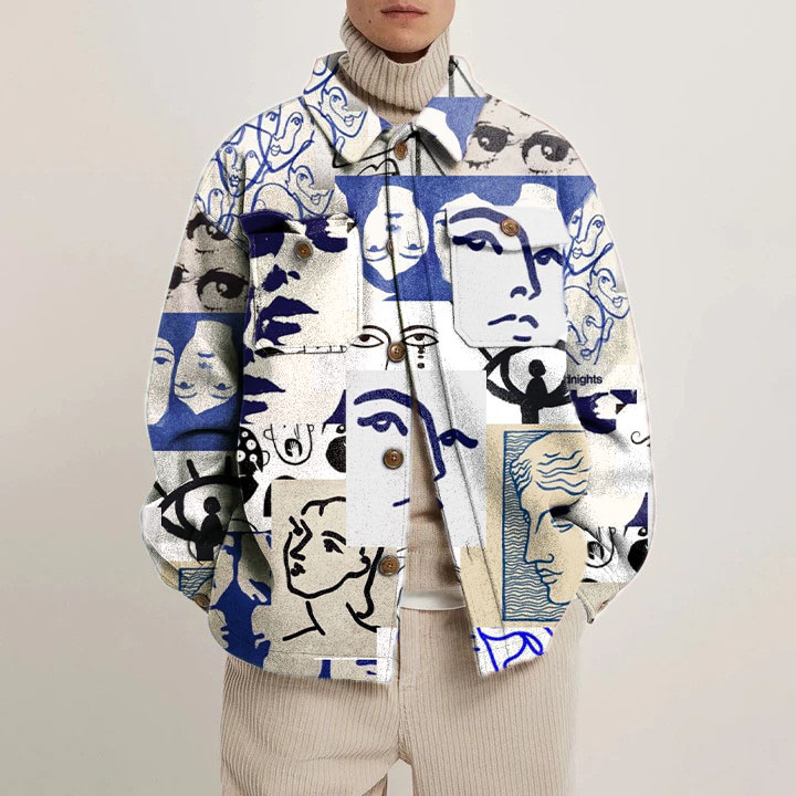 Abstract Portrait Shirt Jacket