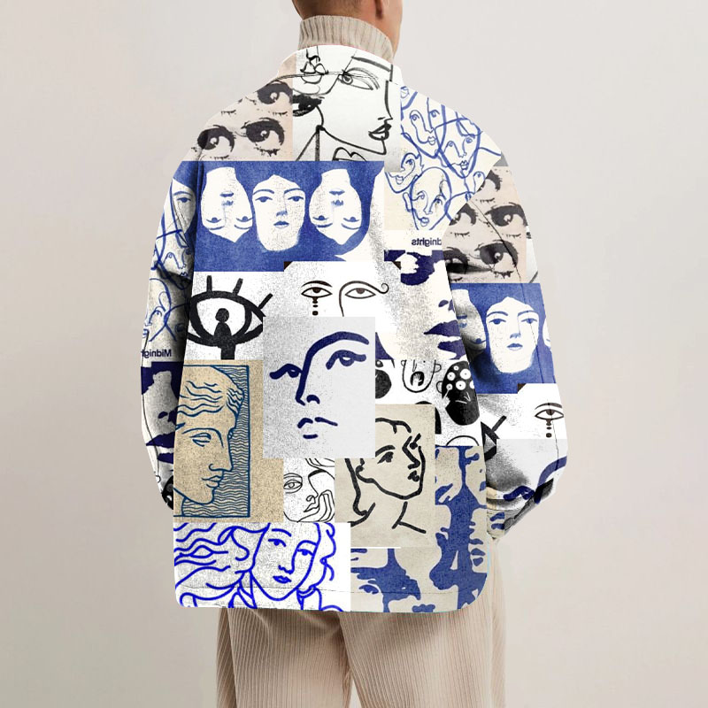 Abstract Portrait Shirt Jacket