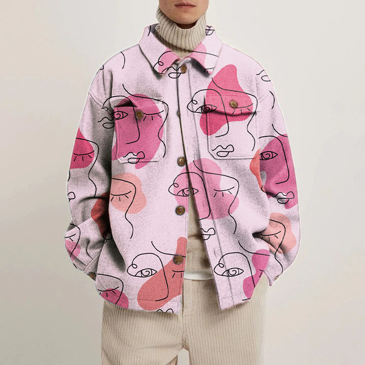 Abstract Portrait Shirt Jacket