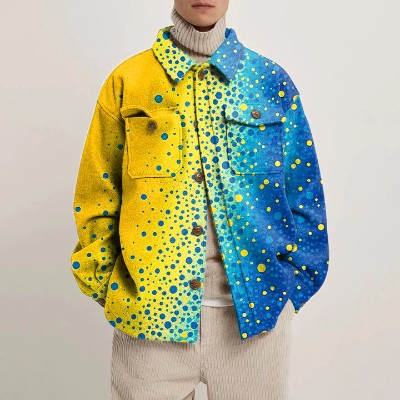 Polka Dot Rendered Shirt Jacket