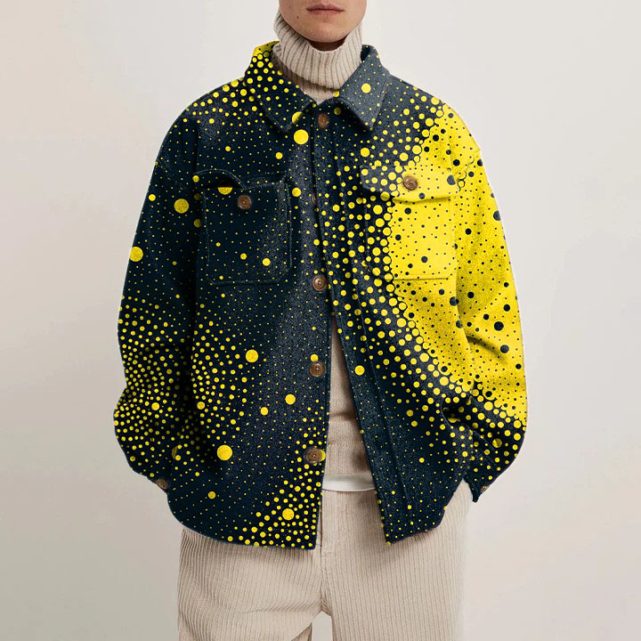 Polka Dot Rendered Shirt Jacket