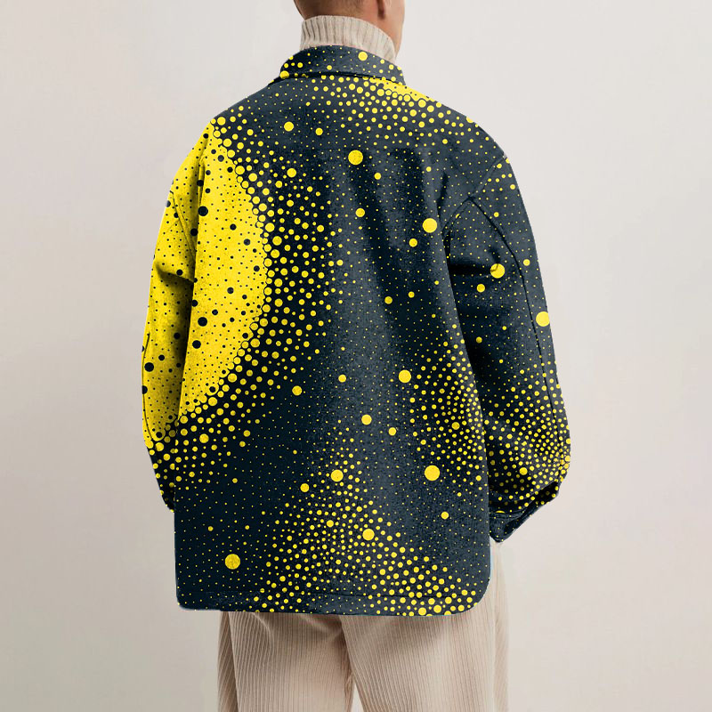 Polka Dot Rendered Shirt Jacket