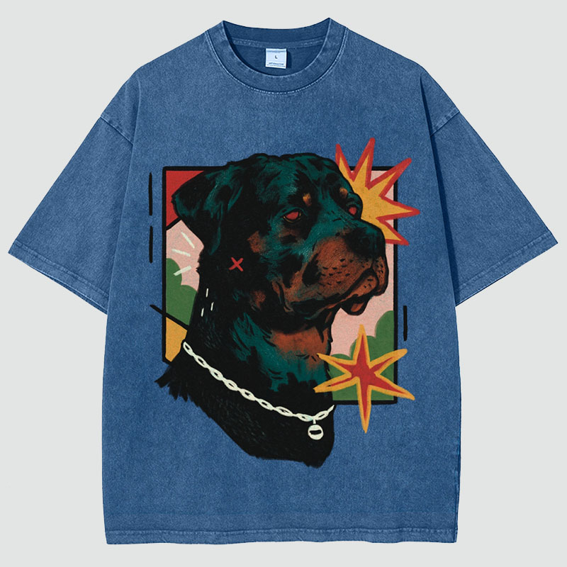 A Rottweiler Unisex Fit Washed T-Shirt