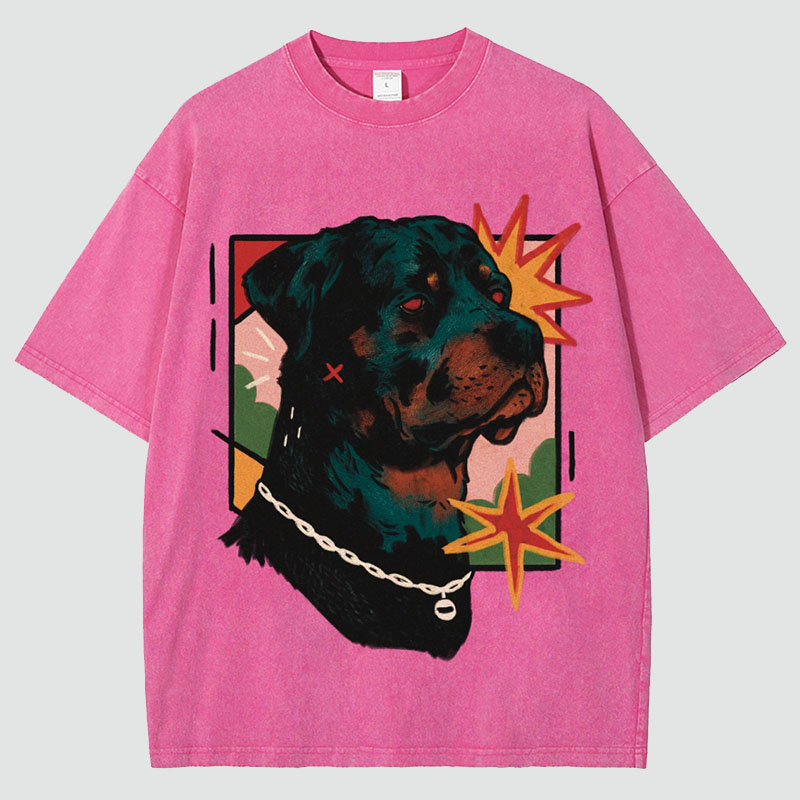 A Rottweiler Unisex Fit Washed T-Shirt