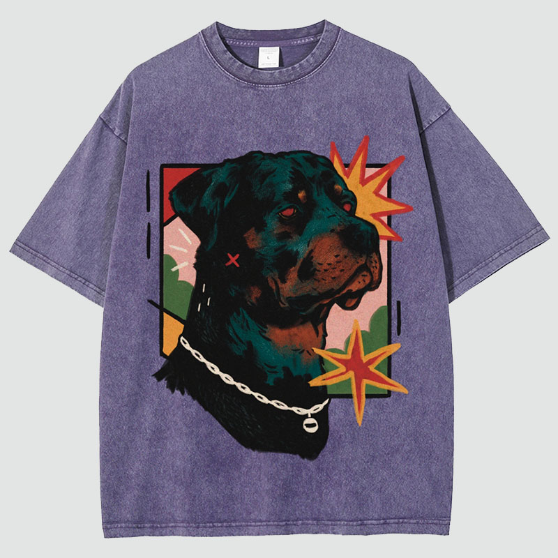 A Rottweiler Unisex Fit Washed T-Shirt